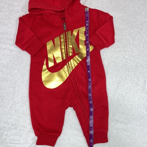Nwot Nike red gold hoodie sweatsuit romper full zip unisex 3m - Picture 3 of 8